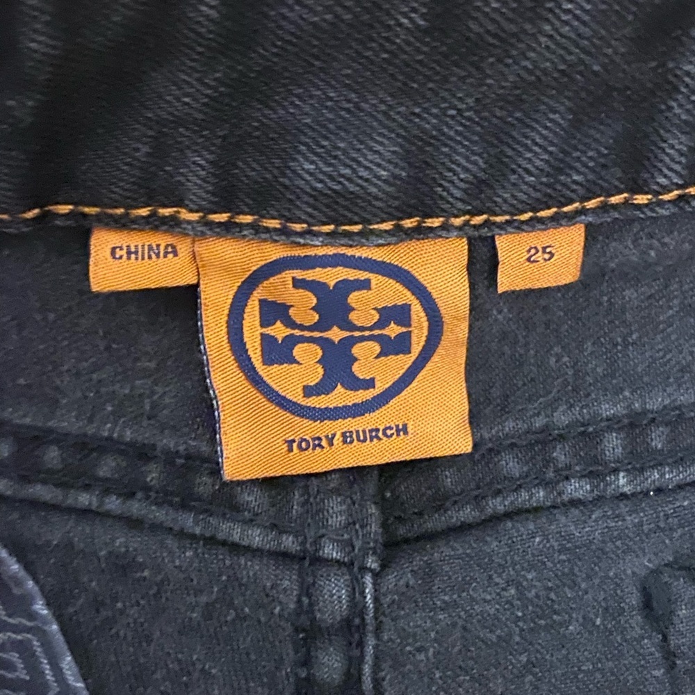 Tory Burch Black Straight Leg Jeans Size 25 - Picture 6 of 10